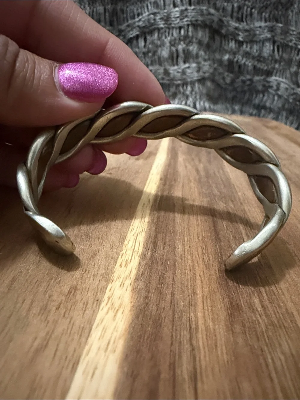 Two-Tone Twisted Cuff Bracelet - Silver & Copper